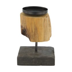 DIJK - Kerzenhalter - auf Standfuß - Teakholz - 12...