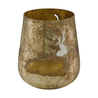 DIJK - Windlicht - Glas - 13 x13 x 15 cm - Rentier
