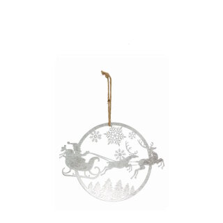 DIJK - Weihnachtshänger - Santa/deer - Metall - 18 x 18 cm - silver