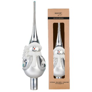 Inge Glas - Formspitze Schneemann - 28 cm - Frosty silver - Glas