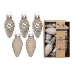 Inge Glas - Zapfen in Box / 12 Stk. - Fine Alabaster -...