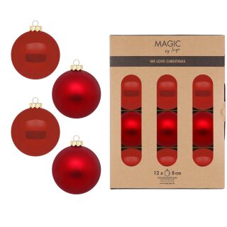 Inge Glas - Kugeln in Box / 12 Stück - Classic Chianti - 8 cm