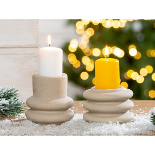 Gilde - Kerzenleuchter - Renzo - Hellbraun - Groß