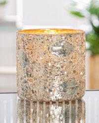 Gilde - Einzelnes Windlicht - Goldleaf - Gold - Groß