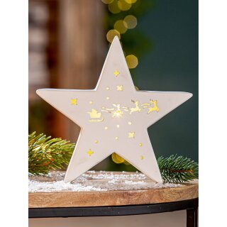 Gilde - Dekostern - LED - Stella - Rentiermotiv - Groß