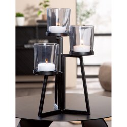 Gilde - Windlicht - Triade - Metall - 3 Gläser -...