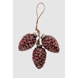 ARTE - Weihnachtszapfen - Malia - 4x7 cm - rot