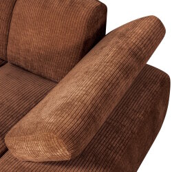 woood - Mojo - Sofa - Geripppter Webstoff - Rostbraun - Rechts