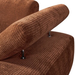 woood - Mojo - Sofa - Geripppter Webstoff - Rostbraun - Rechts
