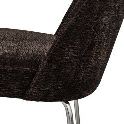 woood - Vogue - 2er Set Esszimmerstuhl - 3D Chennile - Dunkelbraun - Chrombeine