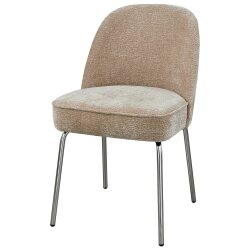 woood - Vogue - 2er Set Esszimmerstuhl - 3D Chennile - Sand - Chrombeine