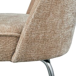 woood - Vogue - 2er Set Esszimmerstuhl - 3D Chennile - Sand - Chrombeine