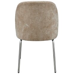 woood - Vogue - 2er Set Esszimmerstuhl - 3D Chennile - Sand - Chrombeine