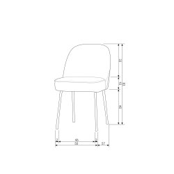 woood - Vogue - 2er Set Esszimmerstuhl - Samt - Rost