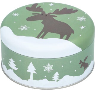 Birkmann - Gebäckdose - Christmas Animals - rund - mint - S