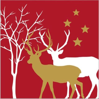 PPD - Servietten - Winter Deers red - 25 x 25 cm - 20 Stk