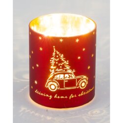 Gehlmann - LED-Glaswindlicht mit Auto - Rot