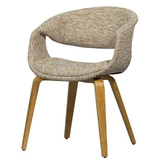 woood - Yossi - 2er Set Esszimmerstuhl mit Holzbeine natur - Sand