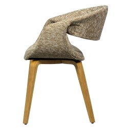 woood - Yossi - 2er Set Esszimmerstuhl mit Holzbeine natur - Sand