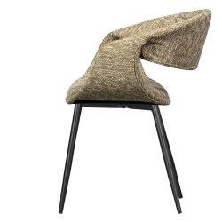 woood - Yossi - 2er Set Esszimmerstuhl mit Metallbeine schwarz - Sand