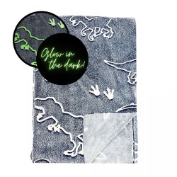 Rogon - Plaid - Glow in the Dark - Dino - Smoked Pearl- 100 x 150 cm