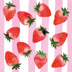 PPD - Servietten - Strawberry&Stripes - 33 x 33 cm -...
