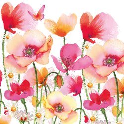 PPD - Servietten - Aquarel Poppies&Daisies- 33 x 33...