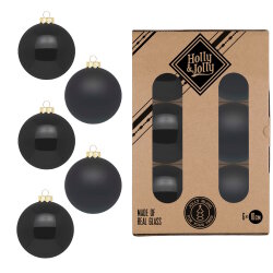 Inge Glas - Kugel - 6 Stück - Ebony Black - 10 cm