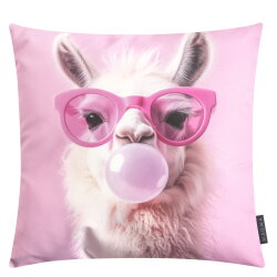 MAGMA Heimtex - Kissen - BUBBLEGUM - Lama - 45 x 45 cm