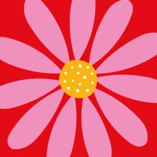 PPD - Servietten - Happy Flower red - 25 x 25 cm - 20 Stk