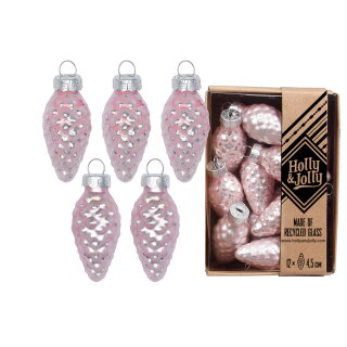 Inge Glas - Zapfen in Box / 12 Stk - Lovely Magnolia - 4,5 cm