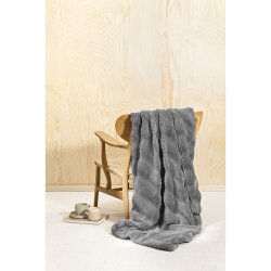 MAGMA Heimtex - Plaid - NEVIO - 150 x 200cm - mittelgrau