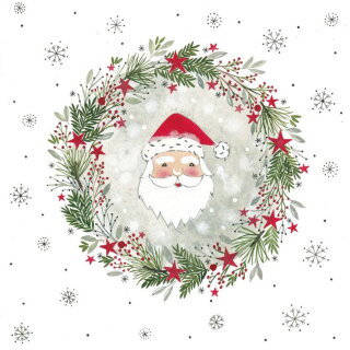 PPD - Servietten - Wreath & Santa - 33 x 33 cm - 20 Stk