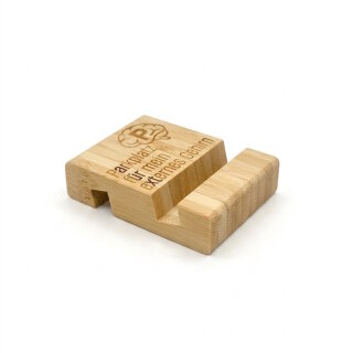 Smartphonehalter - mit Gravur - Bambus - 8 x 6 cm