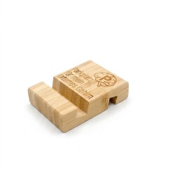 Smartphonehalter - mit Gravur - Bambus - 8 x 6 cm