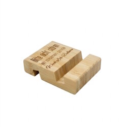 Smartphonehalter - mit Gravur - Bambus - 8 x 6 cm