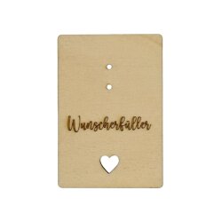 Wunscherfüller - mit Gravur - Sperrholz - klein - 7 x 10,5 cm
