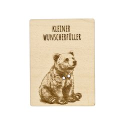 Wunscherfüller - mit Gravur - Sperrholz - Groß -  9 x 12 cm