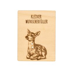 Wunscherfüller - mit Gravur - Sperrholz - Groß -  9 x 12 cm