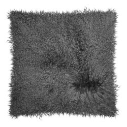 MAGMA Heimtex - Kissenh&uuml;lle PAMINA - 40 x 40 cm - anthrazit - Echtes Tibetlamm, R&uuml;ckseite 100%Polyester