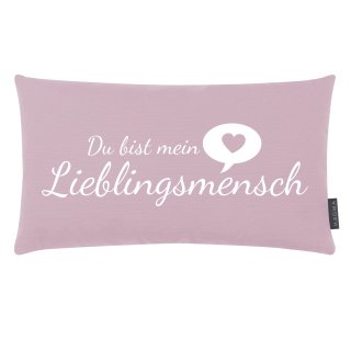 MAGMA Heimtex - Kissen Lieblingsmensch - 30 x 50 cm - Altrosa