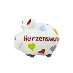 KCG - Sparschwein Herzenswunsch - 12,5 cm x 9 cm - Keramik