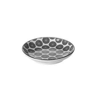 Ritzenhoff & Breker - Takeo Circles - Schale flach - DM 10 cm - schwarz-weiß - Steinzeug