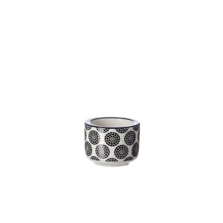 Ritzenhoff & Breker - Takeo Circles - Teelichthalter - DM 6 cm x H 4 cm - schwarz-weiß - Steinzeug 