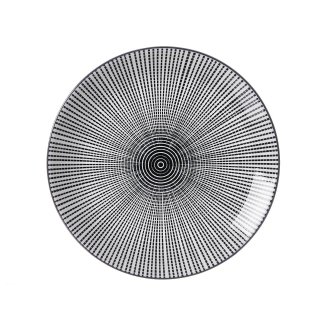 Ritzenhoff & Breker - Takeo Stripes - Teller - DM 21,5 cm - schwarz-weiß - Steinzeug