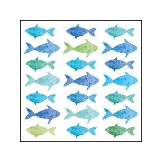 PPD - Servietten - Aquarell Fishes - 25 x 25 cm