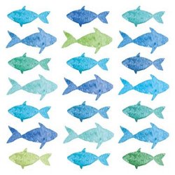 PPD - Servietten - Aquarell Fishes - 33 x 33 cm - 20 Stk