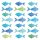 PPD - Servietten - Aquarell Fishes - 33 x 33 cm - 20 Stk