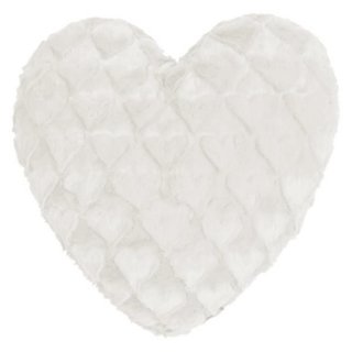 MAGMA Heimtex - Kissen FLUFFY HEARTS - 40 x 35 cm - weiß - Polyester