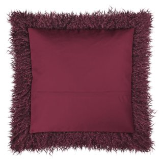 MAGMA Heimtex - Kissenhülle PAMINA - 40 x 40 cm - weinrot - Echtes Tibetlamm, Rückseite 100% Polyester